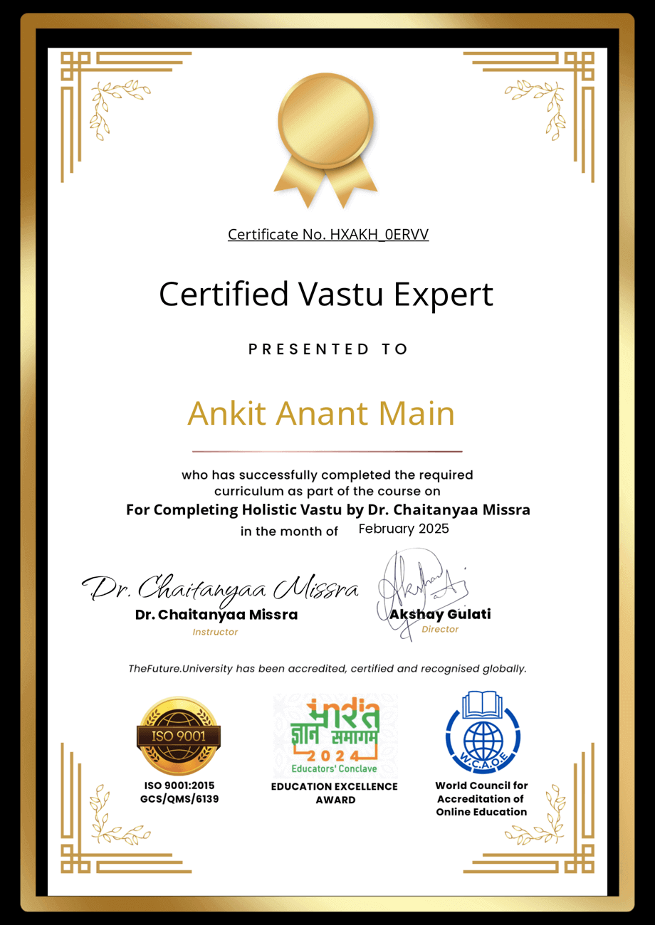 Ankit Main Certified Vastu Expert in Ratnagiri, Sidhudurg, Mumbai