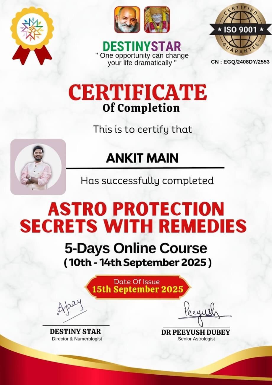 Astro Protection Secrets with Remedies Course Certificate