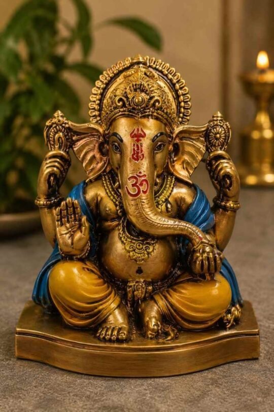 Buy Premium Golden and Multicolor Resin Ganesh Murti Statue