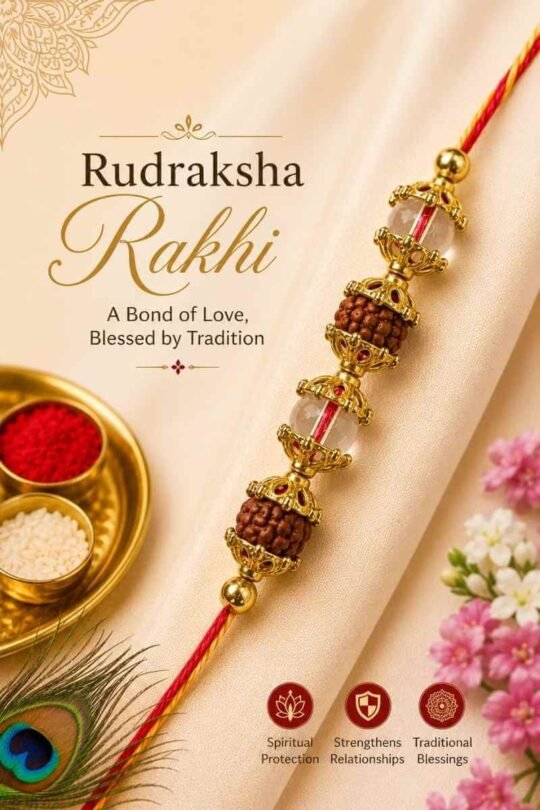 Buy Rudraksha Rakhi for Divine Protection and Blessings of Lord Shiva Ji