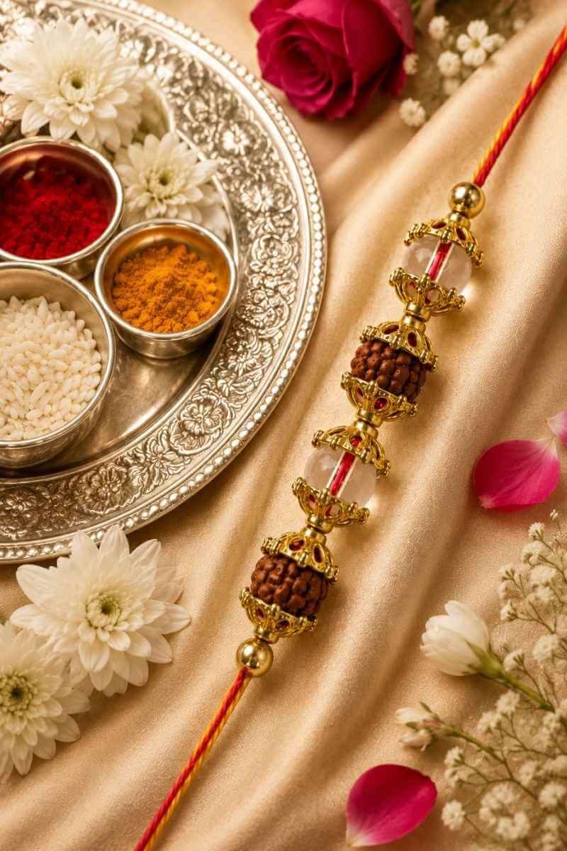 Buy Rudraksha Rakhi for God Shiva Divine Protection and Blessings