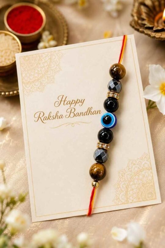 Buy Triple Protection Rakhi Online Spiritual Shield for Health, Wealth and Well-being of Your Brother