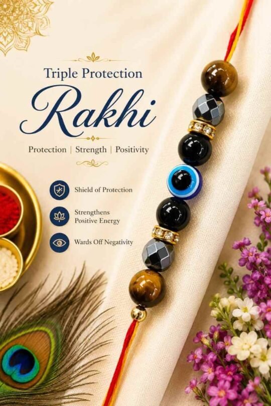 Buy Triple Protection Rakhi Spiritual Energetic Shield for Your Brothers Well-being