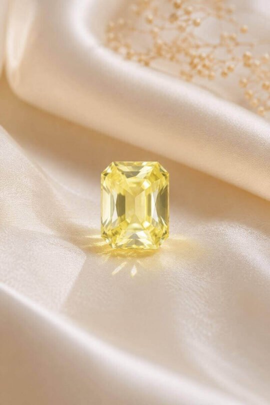 Certified 4.02 Carat Ceylon Yellow Sapphire Gemstone, Pukhraj or Pushkraj Gem Stone