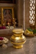 Gaj Kesari Yog Brass Kalash with Lid, Gangajal Kalash, Brass Kalash for Pooja, Brass Gangajal Lota, Kamandalu