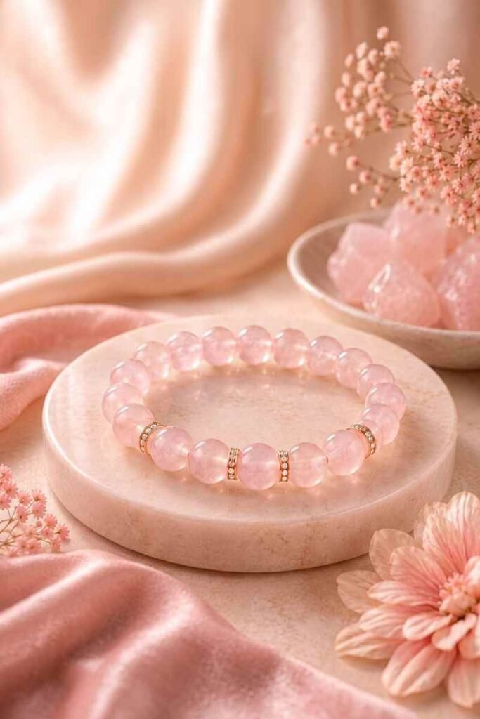 Natural Rose Quartz Bracelet Premium AAA Quality