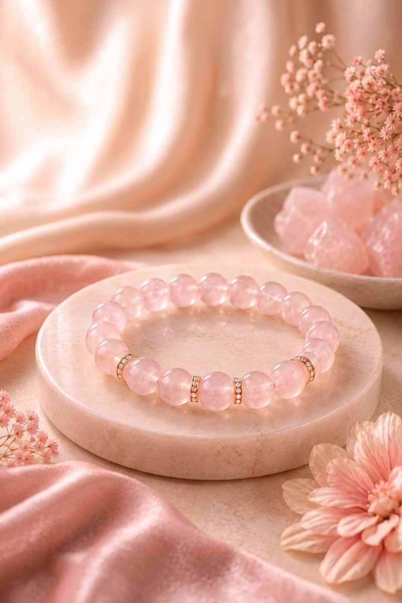 Natural Rose Quartz Bracelet Premium AAA Quality