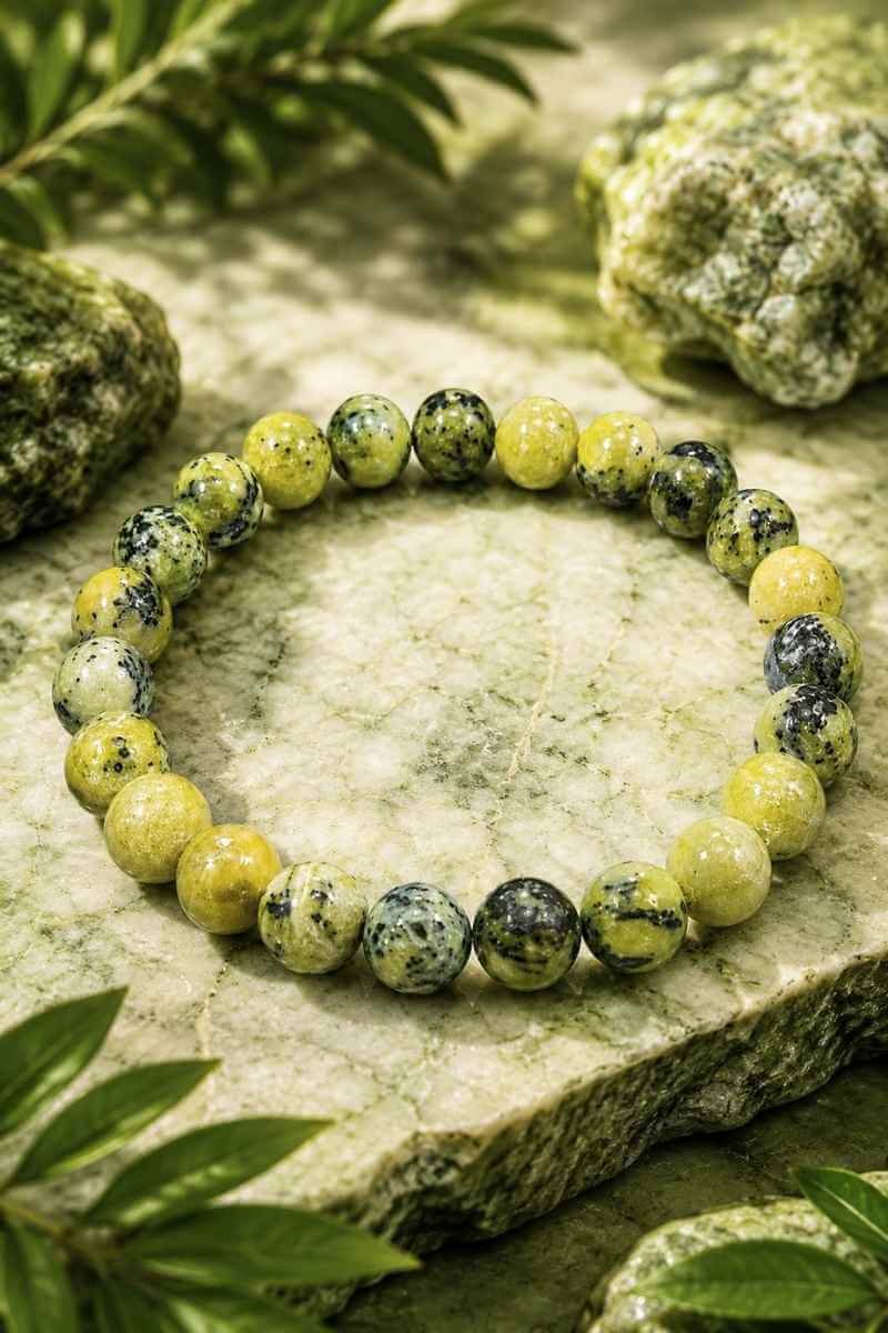 100% Natural Premium AAA-Quality Serpentine Bracelet to Support Pitru Dosha Remedies