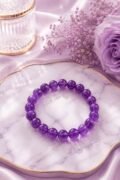 Authentic Amethyst Bracelet for Stress Relief, Meditation, and Better Sleep Quality